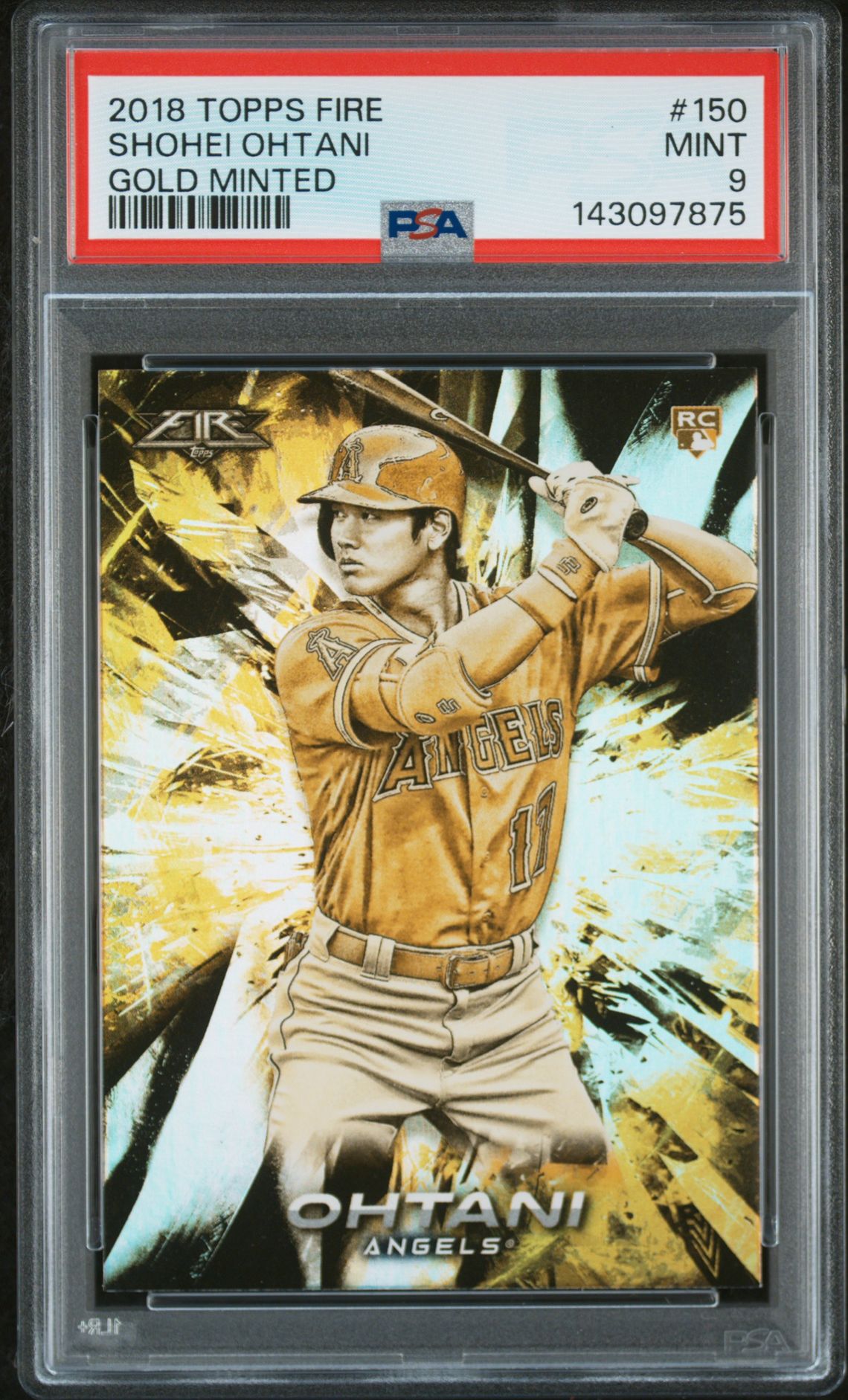 2018 Topps TOPPS FIRE GOLD MINTED #150 Shohei Ohtani front