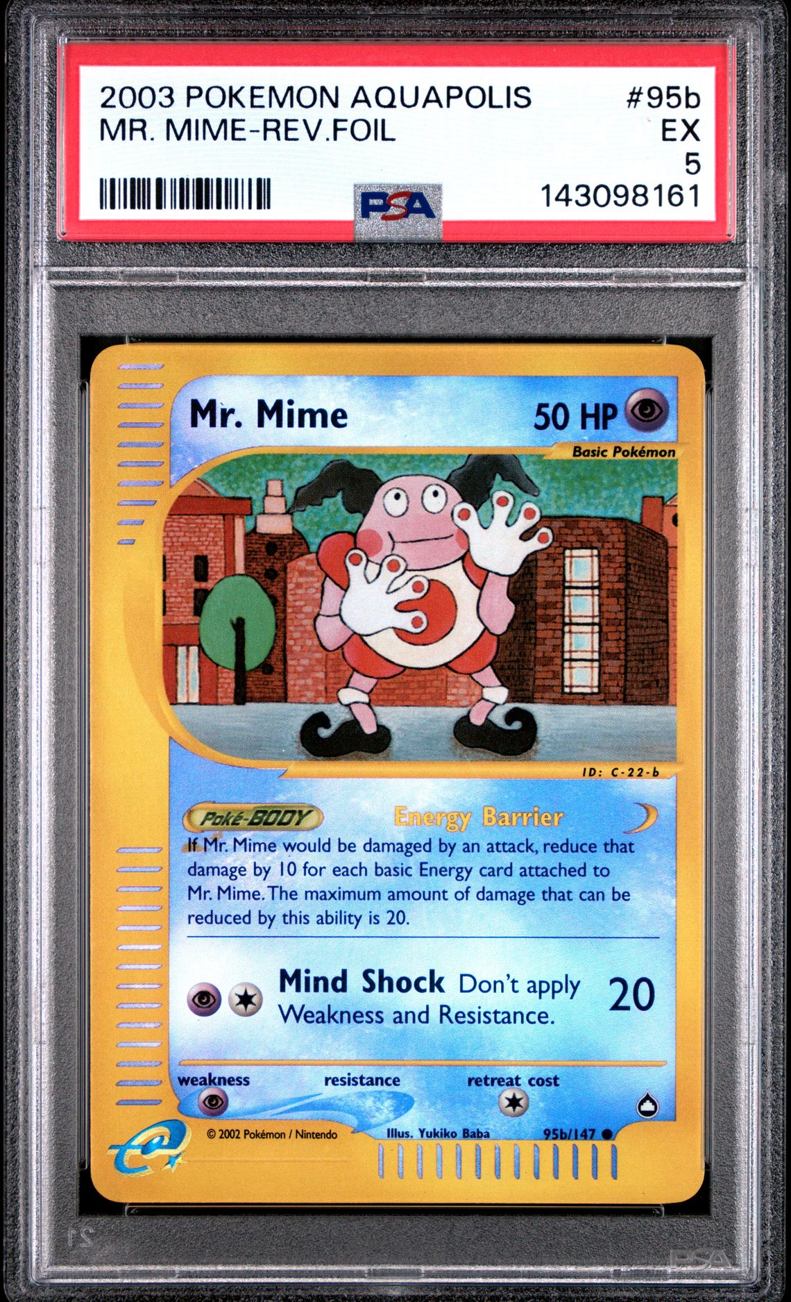 2003 Pokemon POKEMON AQUAPOLIS #95B Mr. Mime-Rev.Foil front