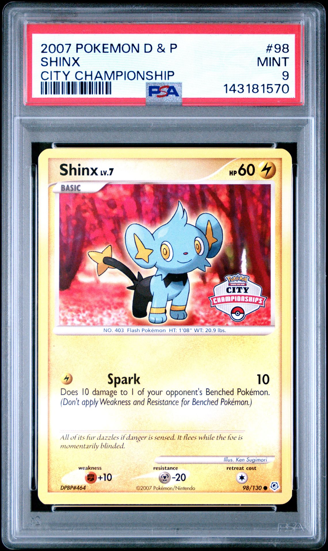 2007 Pokemon POKEMON DIAMOND & PEARL CITY CHAMPIONSHIP #98 Shinx front
