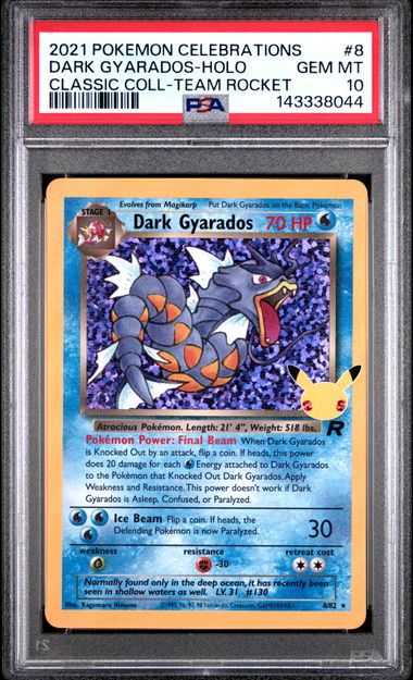 2021 Pokemon Celebrations CLASSIC COLL-TEAM ROCKET #8 Dark Gyarados-Holo front
