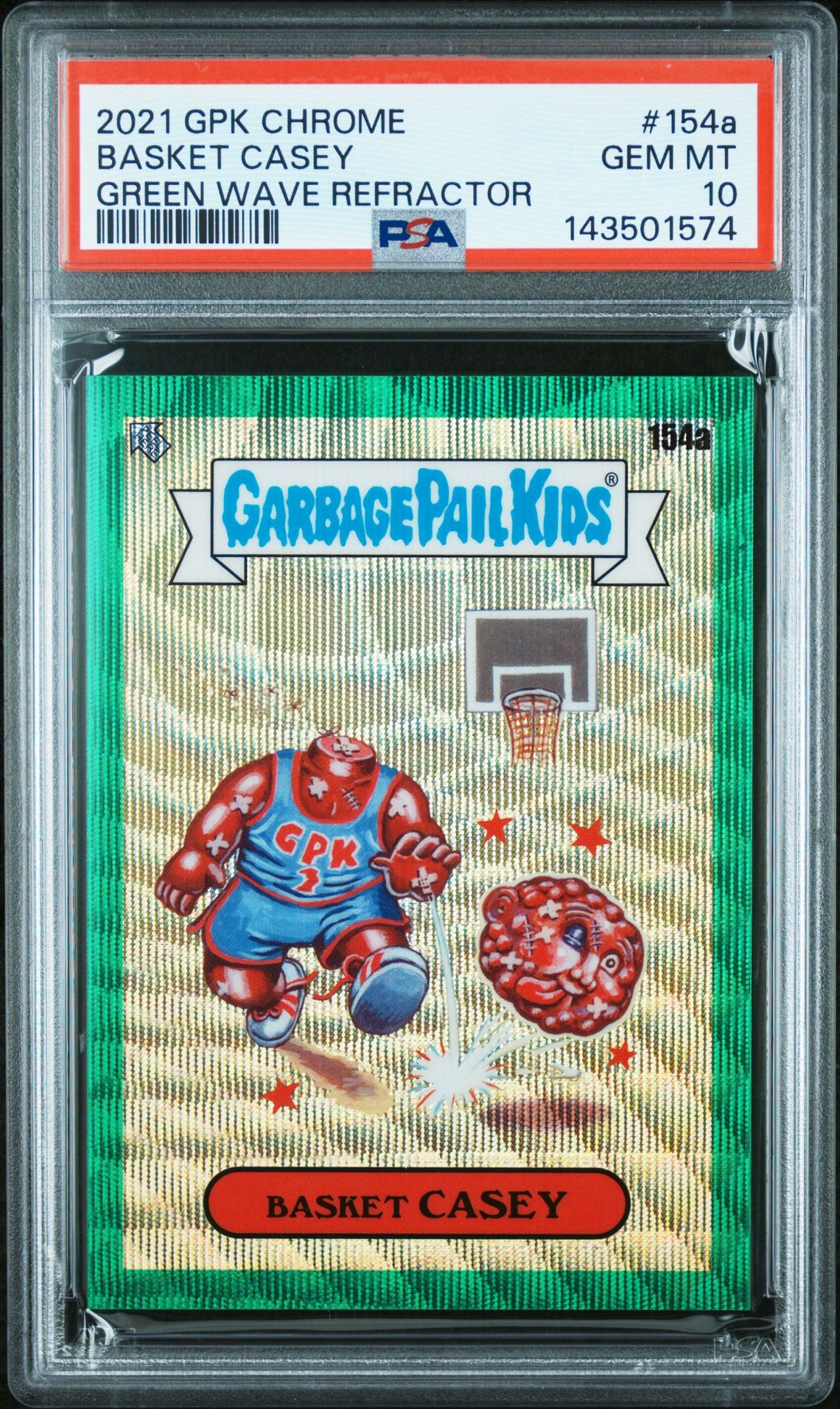 2021 Topps GARBAGE PAIL KIDS CHROME Wave #154A Basket Casey front