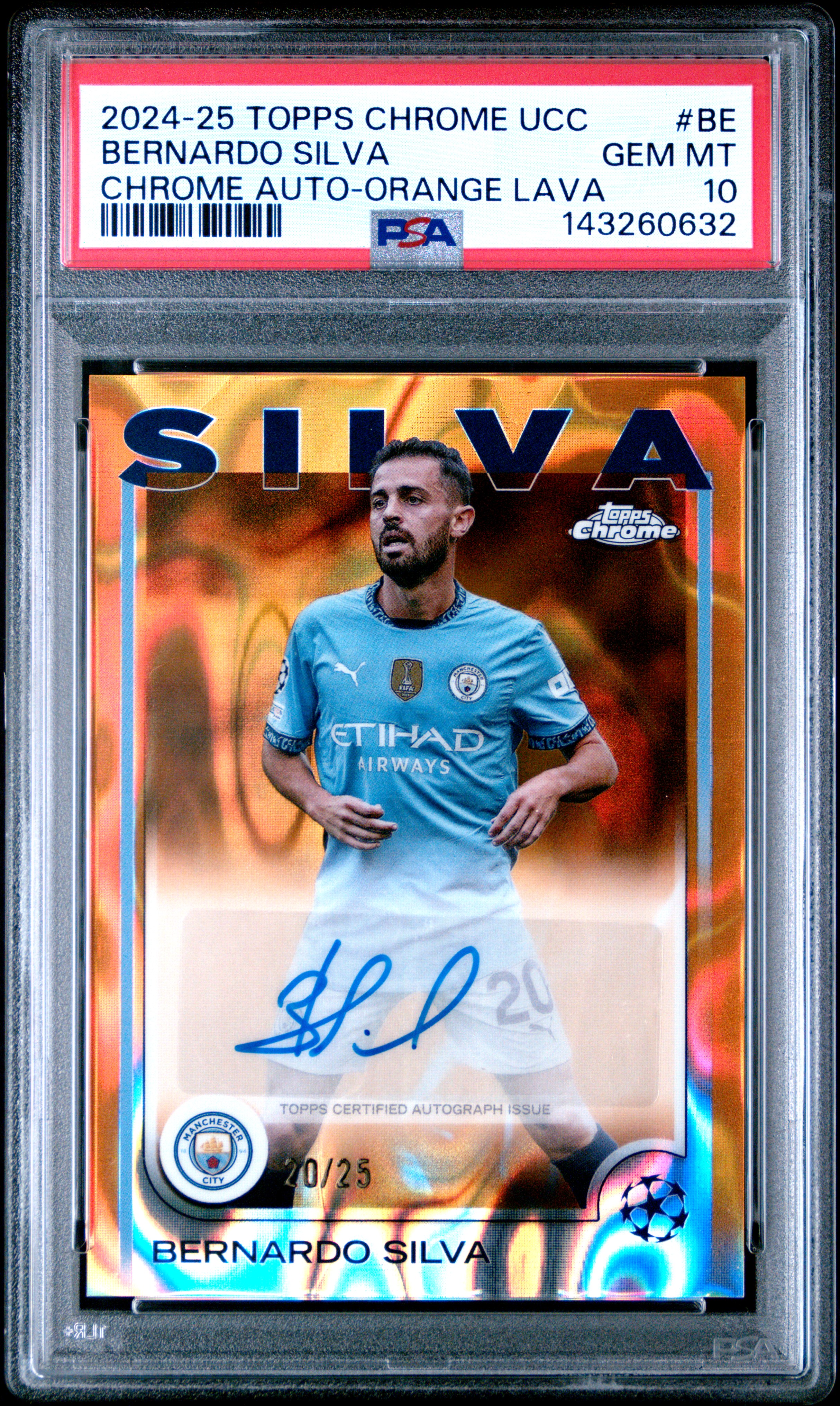 2024 #BE Bernardo Silva PSA 10 Topps Chrome UEFA Club Competitions Chrome Autographs