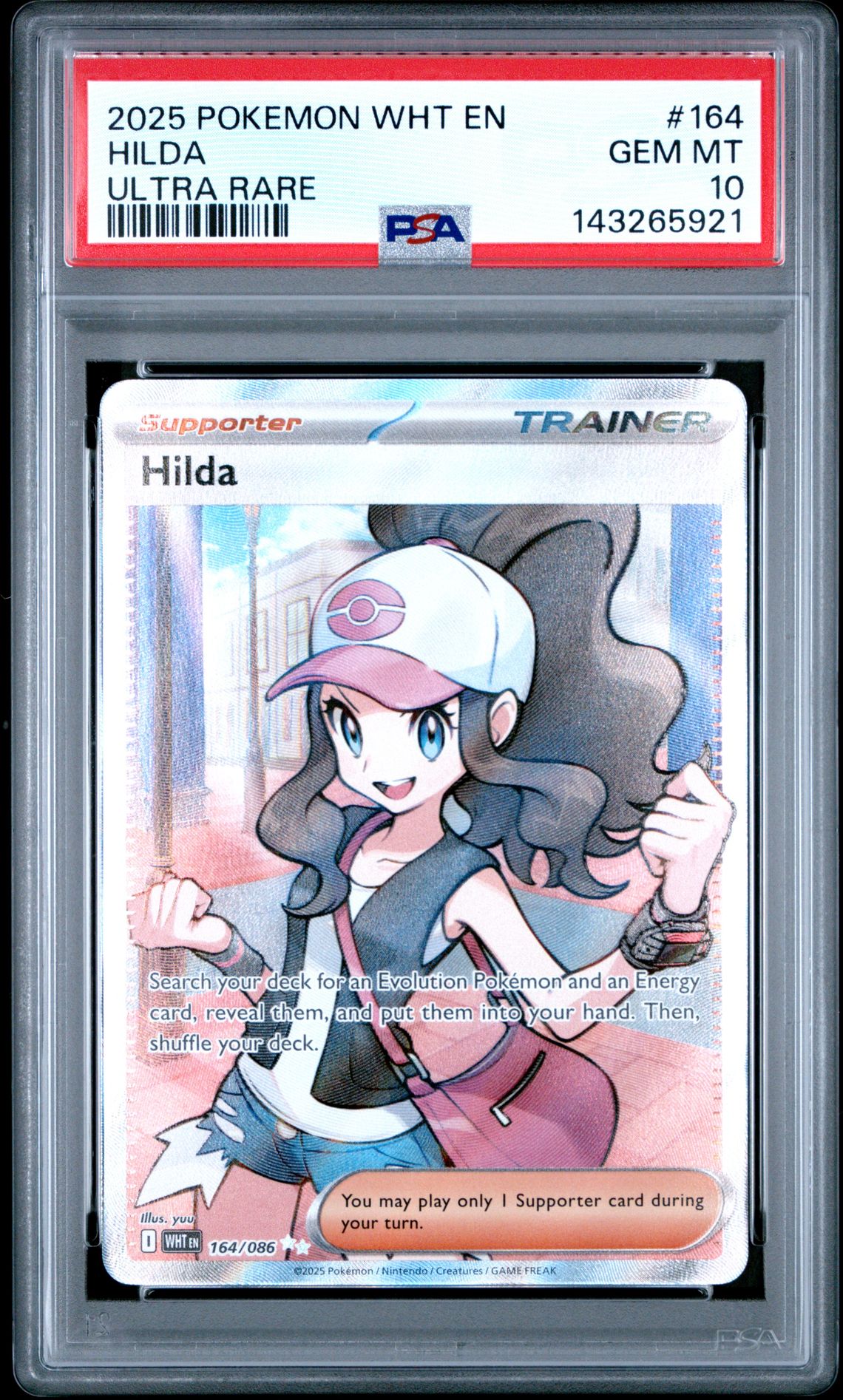 2025 Pokemon Wht En-White Flare Hilda #164 (Ultra Rare) Gem Mt 10 front