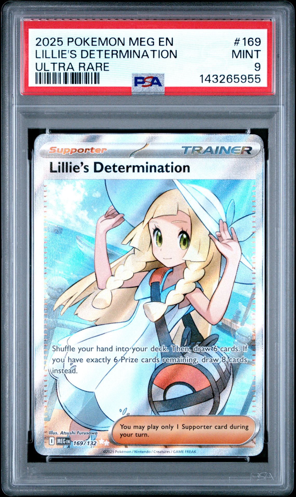 2025 Pokemon Meg En-Mega Evolution Lillie's Determination #169 (Ultra Rare) Mint 9 front