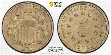 1881 5C AU58