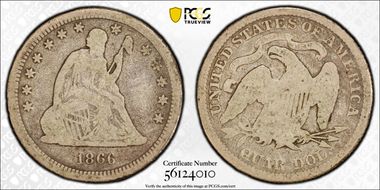 1866 25C Motto VG8