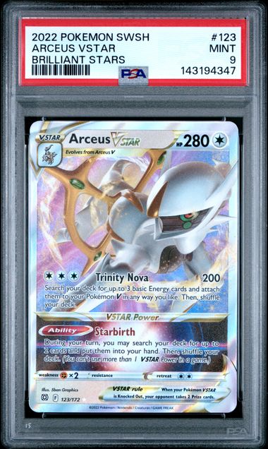 2022 Pokemon POKEMON SWORD & SHIELD BRILLIANT STARS Holo #123 Arceus Vstar front