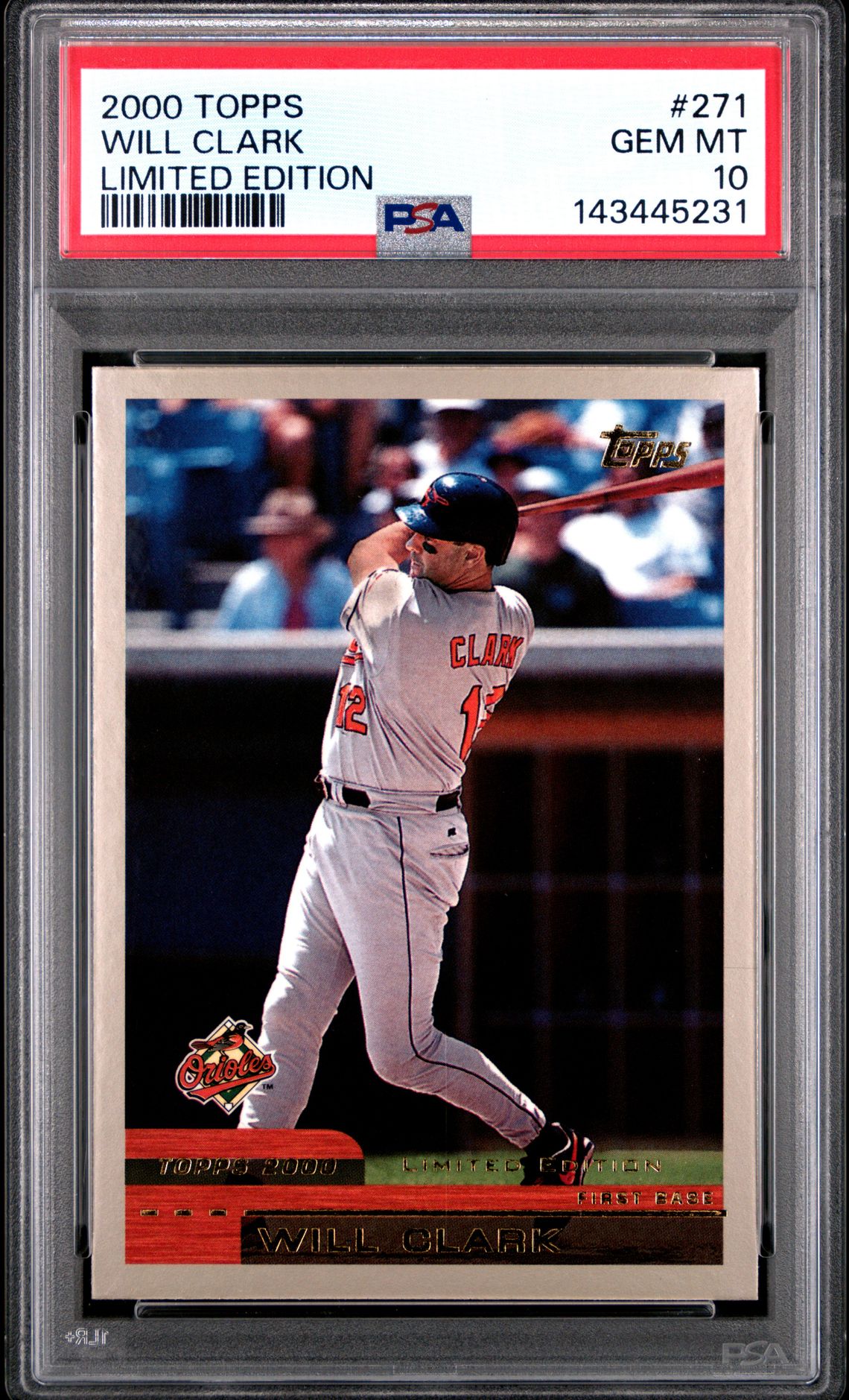 2000 Topps TOPPS LIMITED EDITION #271 Will Clark front