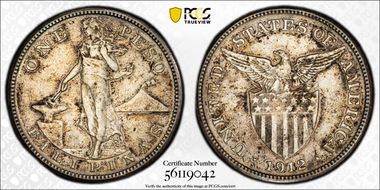 1912-S Peso KM-172  Ag N1