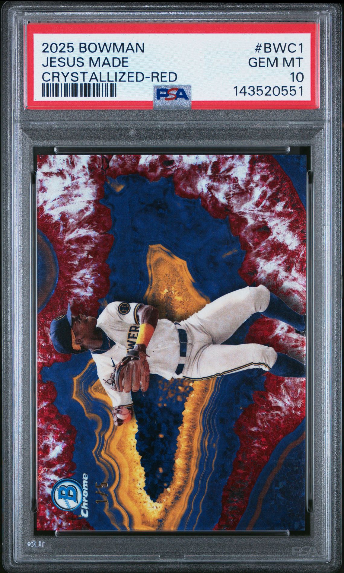 2025 Bowman BOWMAN CRYSTALLIZED CRYSTALLIZED-RED #BWC1 Jesus Made front