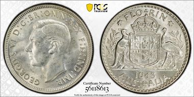 1943(m) Florin KM-40  Ag MS63