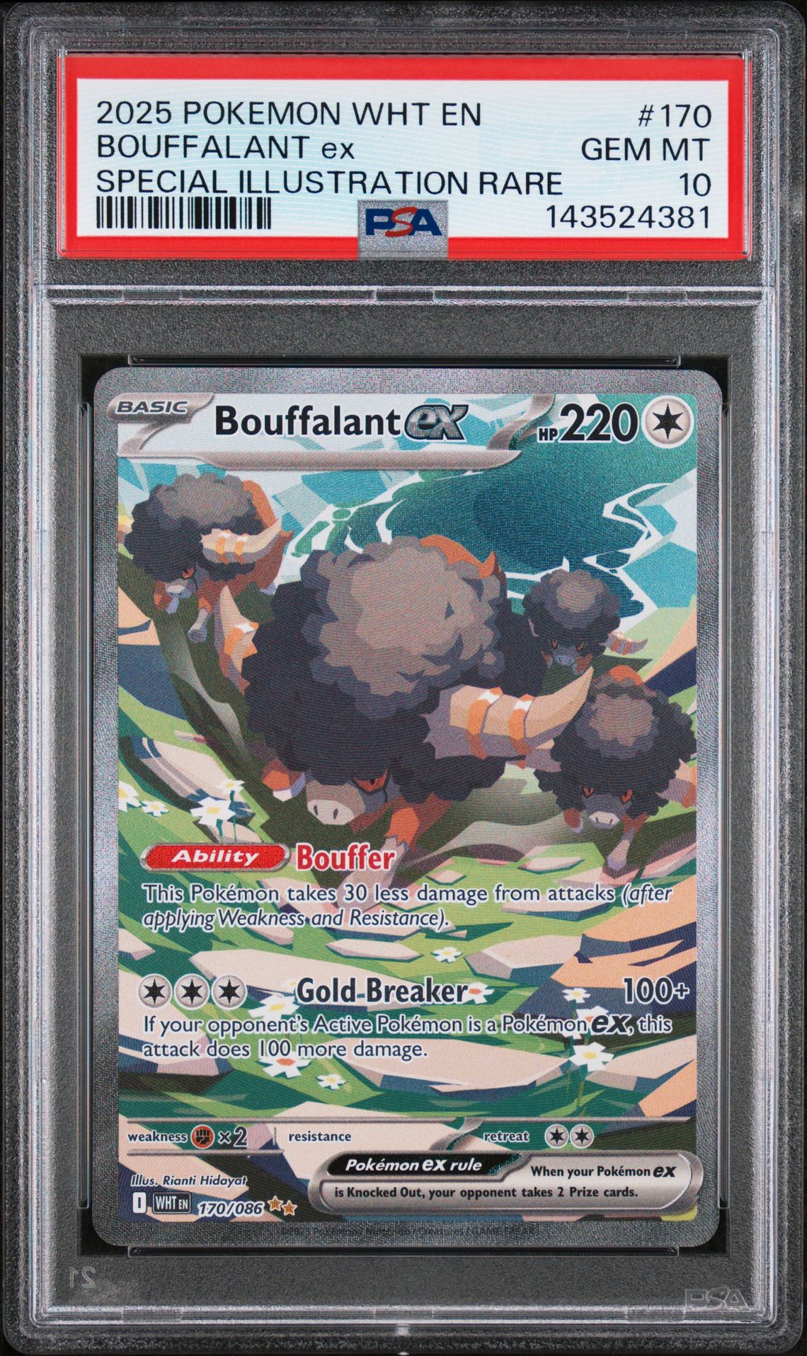 2025 Pokemon POKEMON WHT EN-WHITE FLARE SPECIAL ILLUSTRATION RARE #170 Bouffalant Ex front