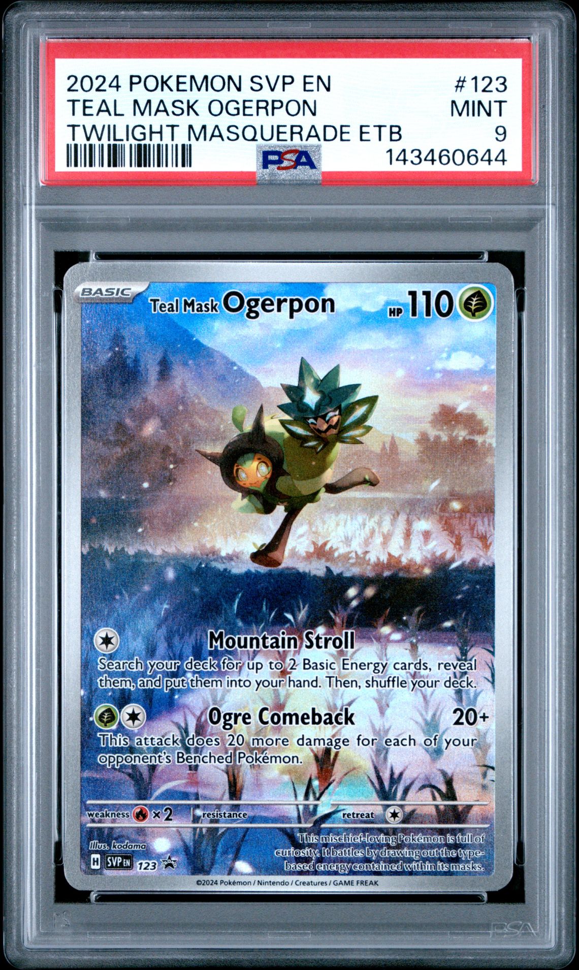 2024 Pokemon POKEMON SVP EN-SV BLACK STAR PROMO TWILIGHT MASQUERADE ETB #123 Teal Mask Ogerpon front