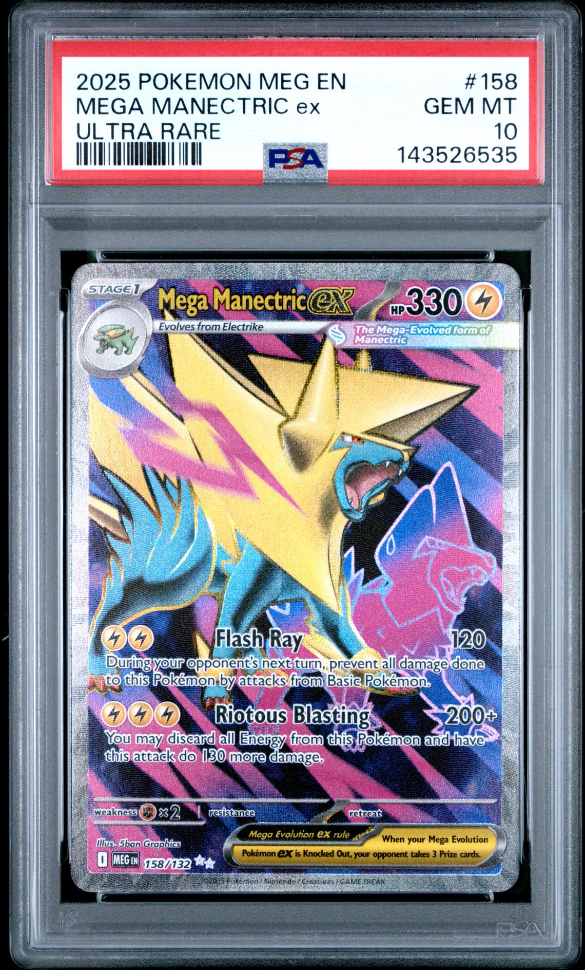 2025 Pokemon POKEMON MEG EN-MEGA EVOLUTION ULTRA RARE #158 Mega Manectric Ex front