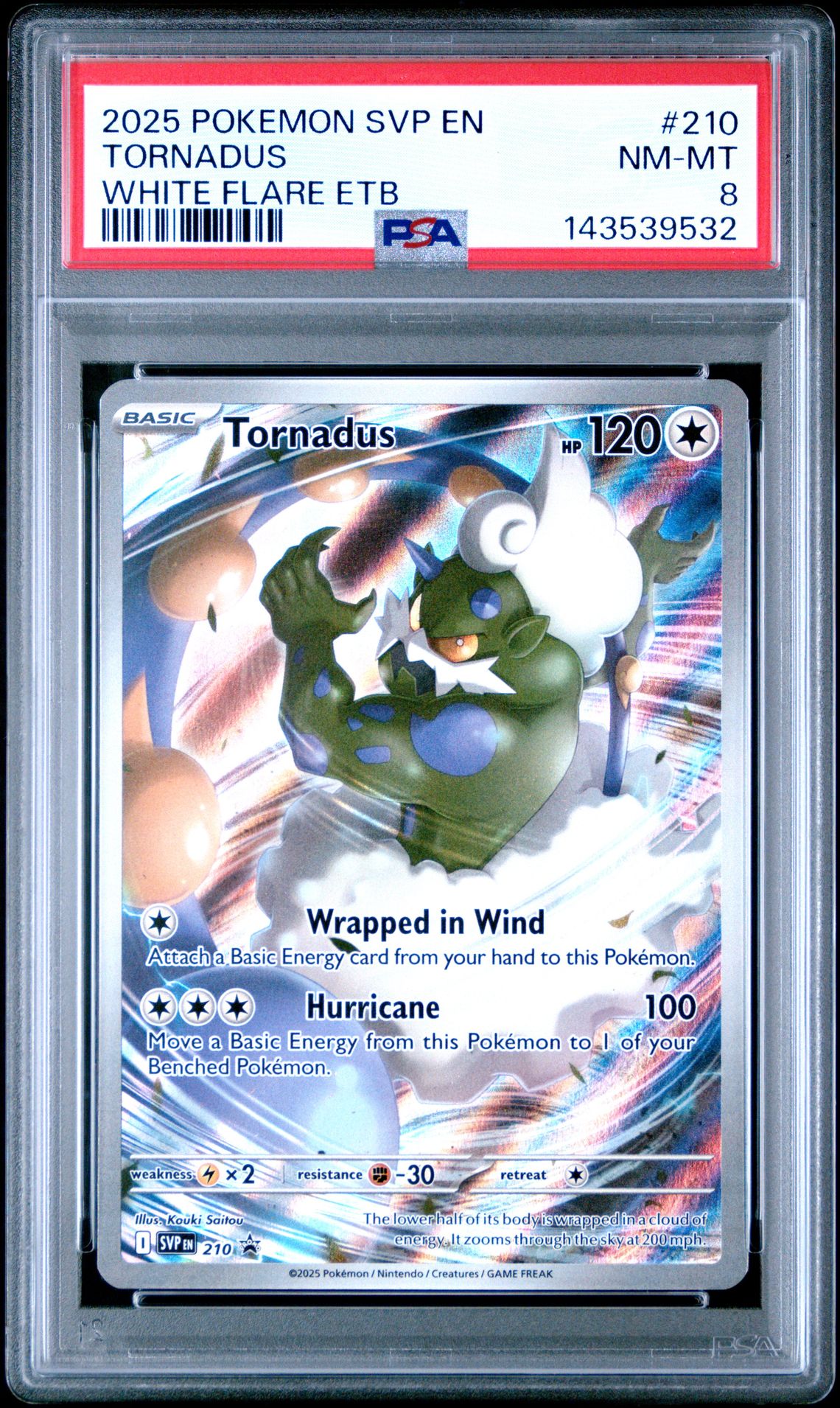 2025 Pokemon POKEMON SVP EN-SV BLACK STAR PROMO WHITE FLARE ETB #210 Tornadus front