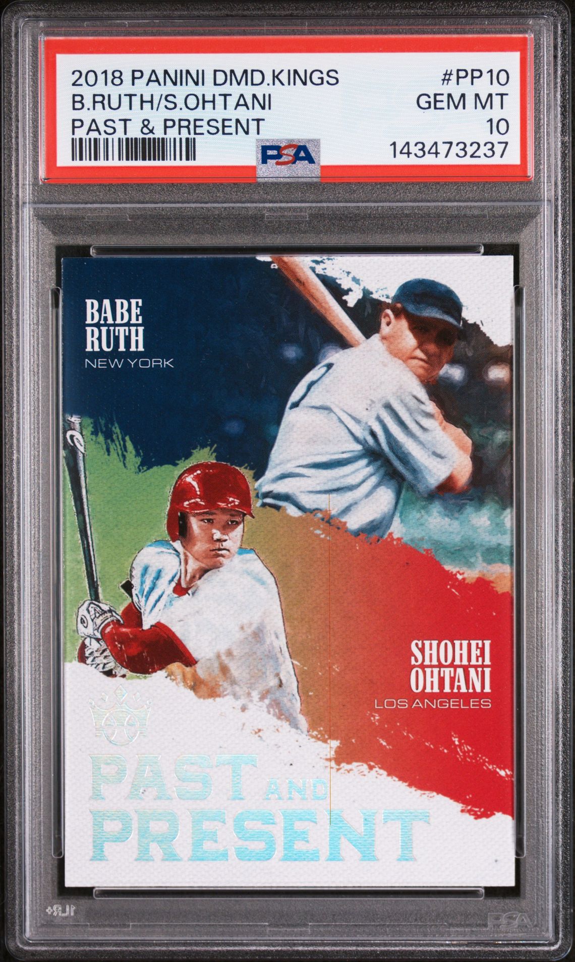 2018 Panini PANINI DIAMOND KINGS PAST & PRESENT #PP10 B.Ruth/S.Ohtani front