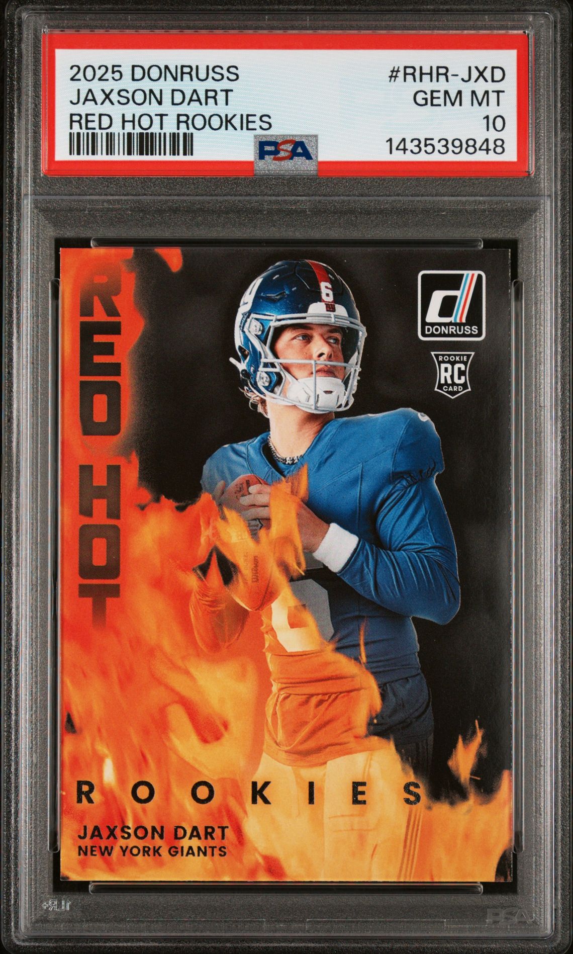 2025 Panini PANINI DONRUSS RED HOT ROOKIES #RHR-JXD Jaxson Dart front