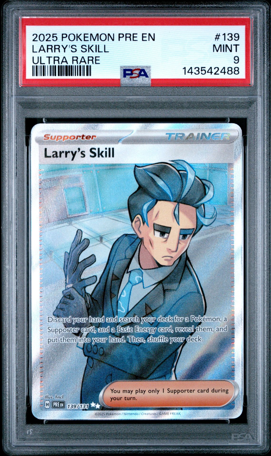 2025 Pokemon POKEMON PRE EN-PRISMATIC EVOLUTIONS ULTRA RARE #139 Larry's Skill front