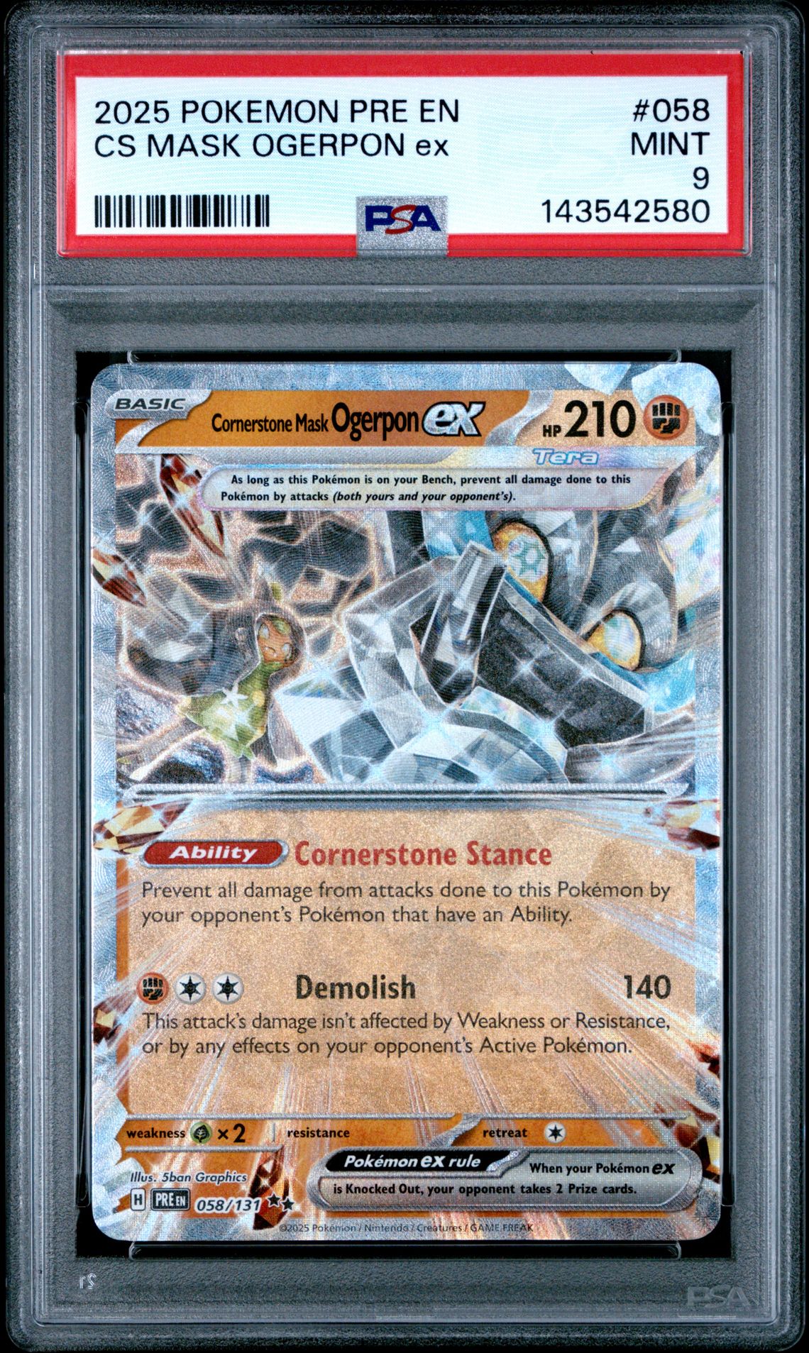 2025 Pokemon POKEMON PRE EN-PRISMATIC EVOLUTIONS #058 Cs Mask Ogerpon Ex front