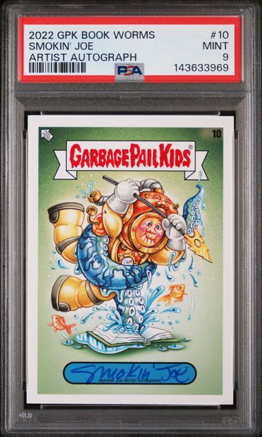 2022 Garbage Pail Kids Garbage Pail Kids Book Worms ARTIST AUTOGRAPH #10 Smokin' Joe front