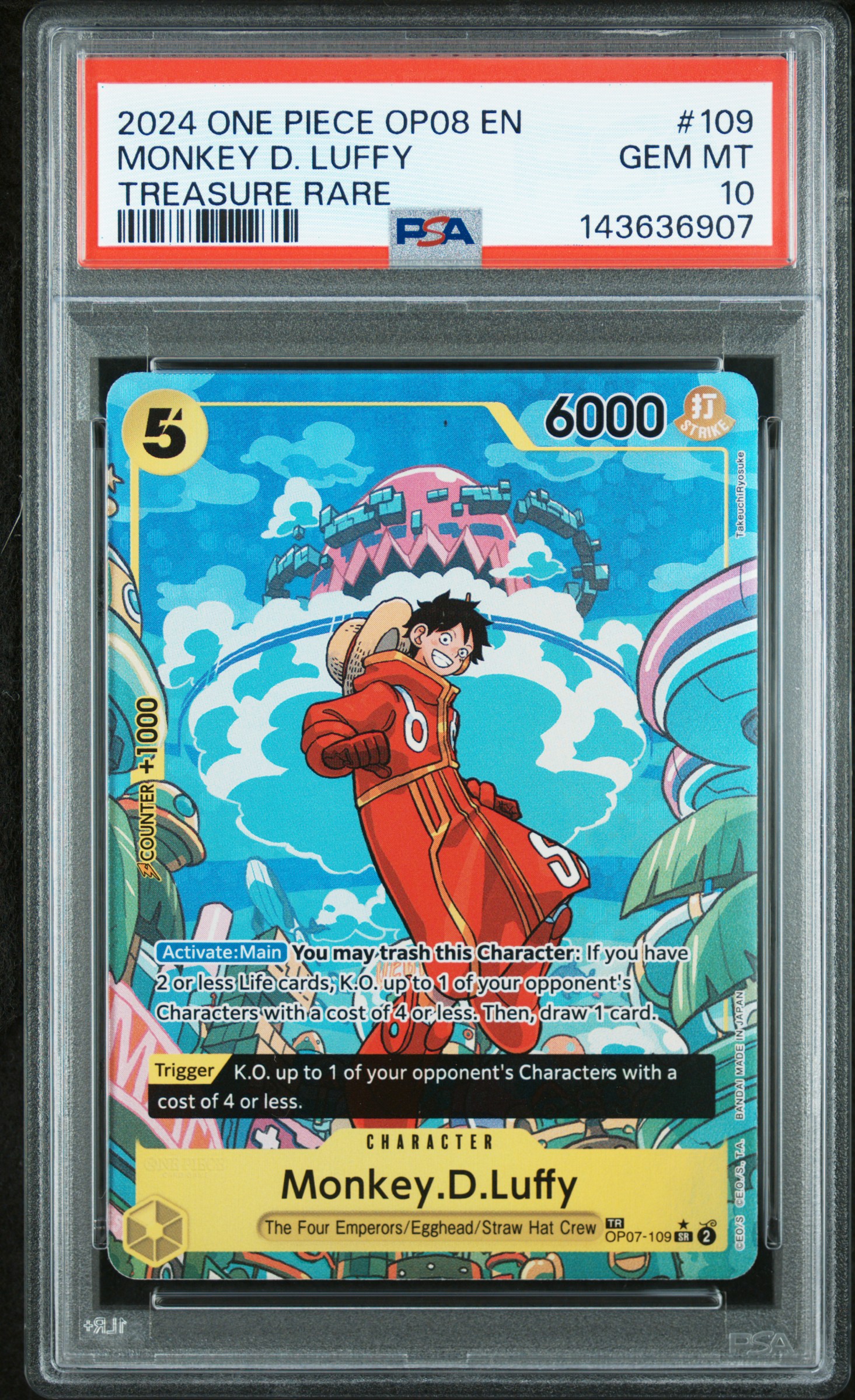 2024 #109 Monkey D. Luffy PSA 10 OP08-Two Legends One Piece