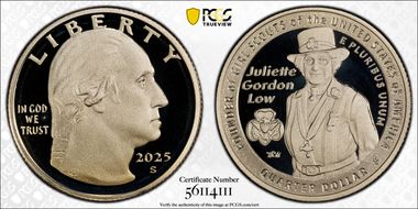 2025-S 25C Juliette Gordon Low Stephanie Sabin PR70DCAM