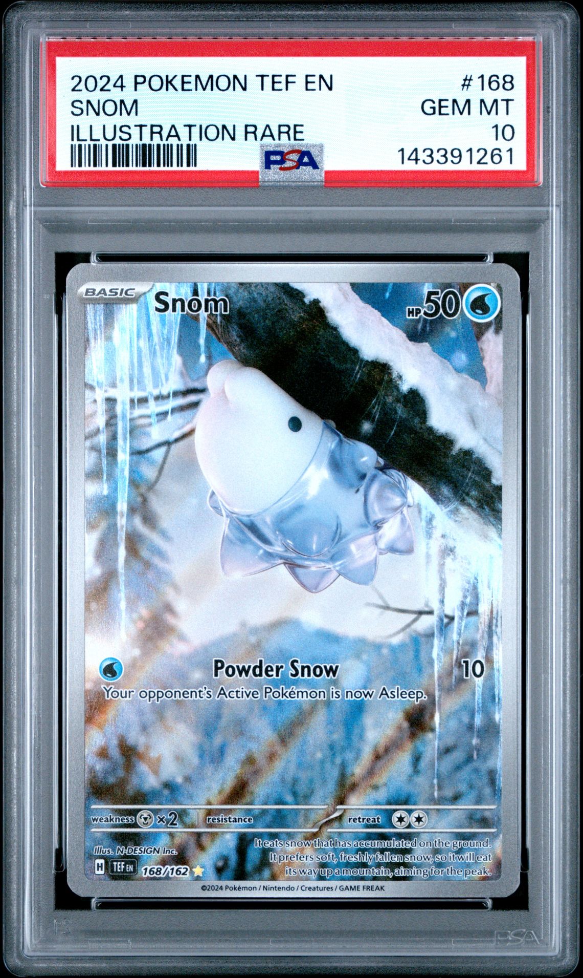 2024 Pokemon POKEMON TEF EN-TEMPORAL FORCES ILLUSTRATION RARE #168 Snom front