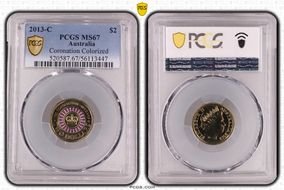 2013-C $2 Coronation Colorized MS67