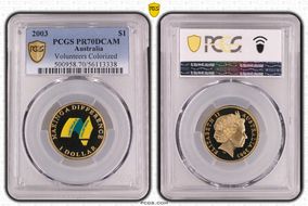 2003 $1 Volunteers Colorized PR70DCAM