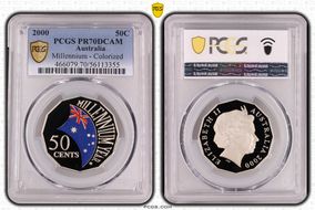 2000 50C Millennium - Colorized PR70DCAM