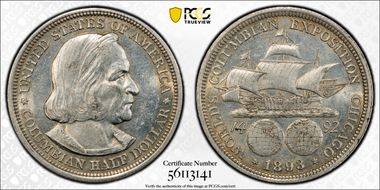 1893 50C Columbian MS62