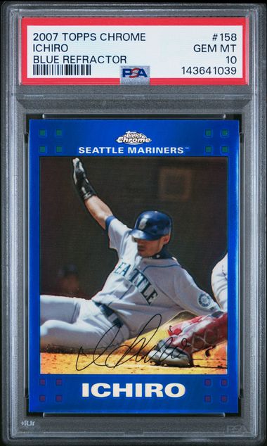 2007 Topps TOPPS CHROME BLUE REFRACTOR #158 Ichiro front