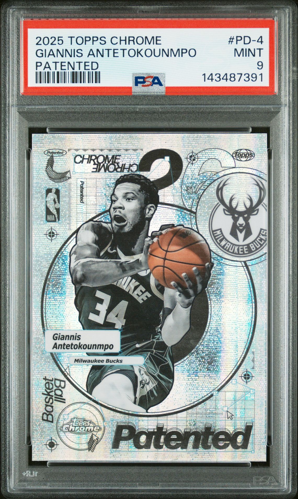 2025 Topps Chrome TOPPS CHROME PATENTED #PD-4 Giannis Antetokounmpo front