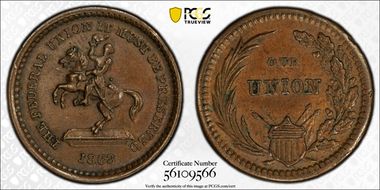1863 CWT F-178/267a, The Federal Union AU58BN
