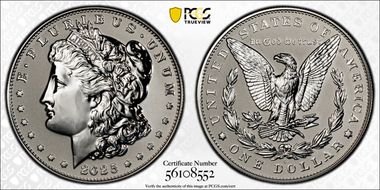 2025-S $1 Morgan Dollar Rev PR Two-Coin Reverse Proof Set First Strike PR69