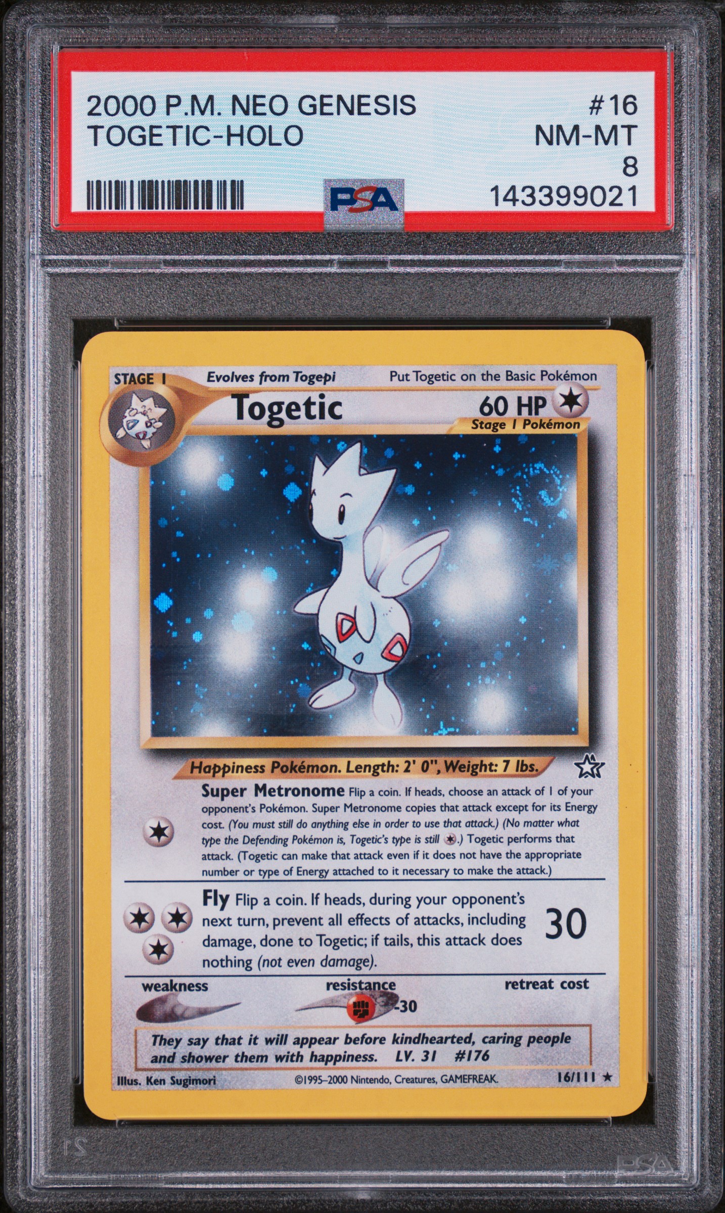 2000 #16 Togetic-Holo PSA 8 Neo Genesis