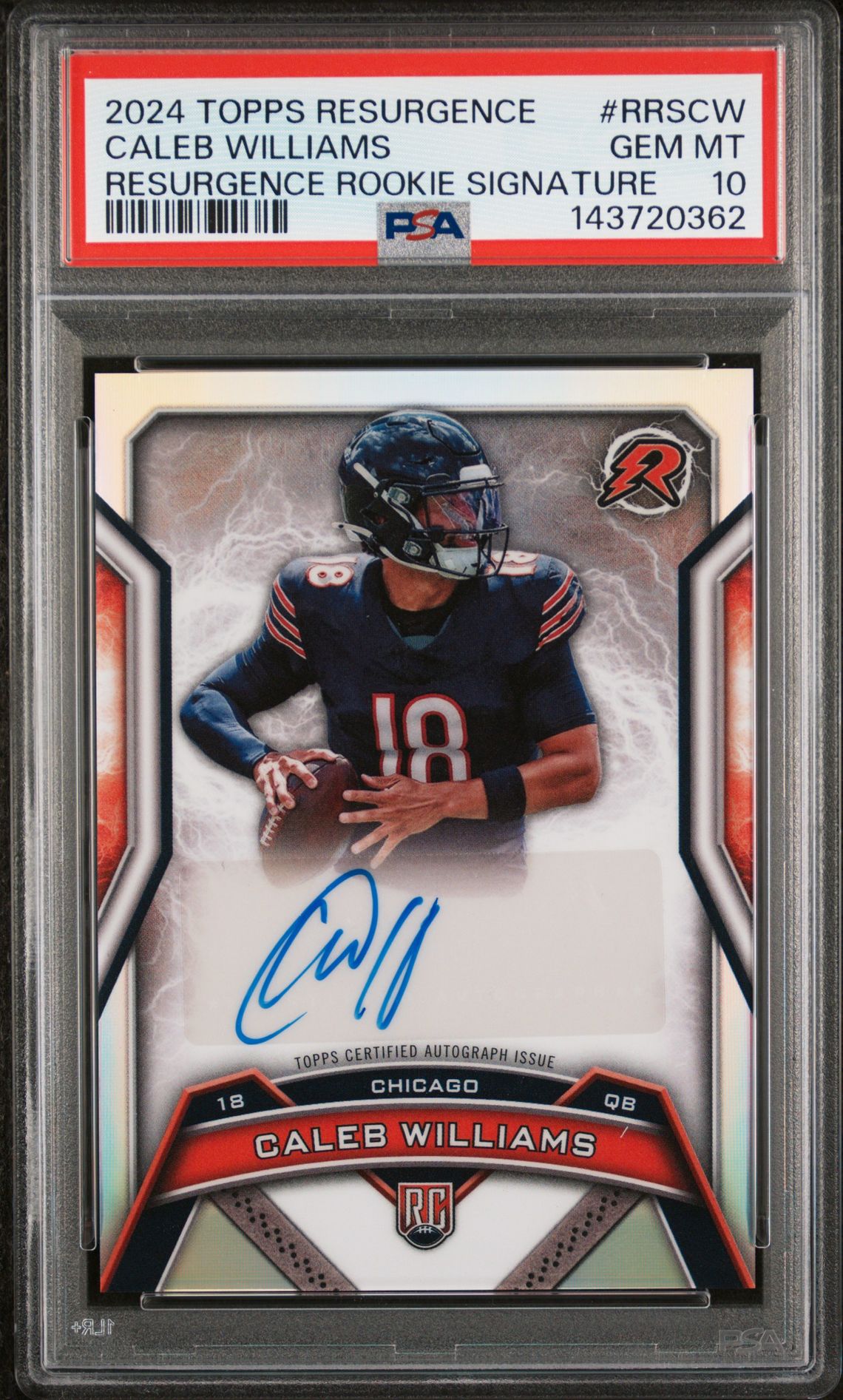 2024 Topps TOPPS RESURGENCE RESURGENCE ROOKIE SIGNATURES #RRSCW Caleb Williams front