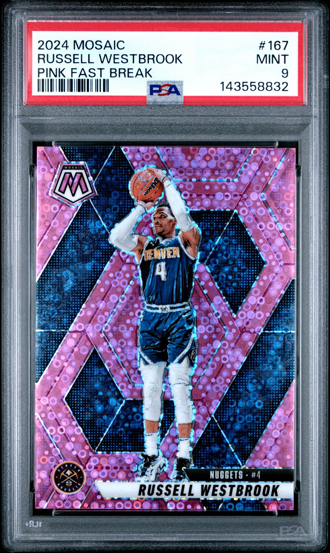 2024 Panini PANINI MOSAIC PINK FAST BREAK #167 Russell Westbrook front
