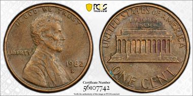 1982-D 1C Bronze AU50BN