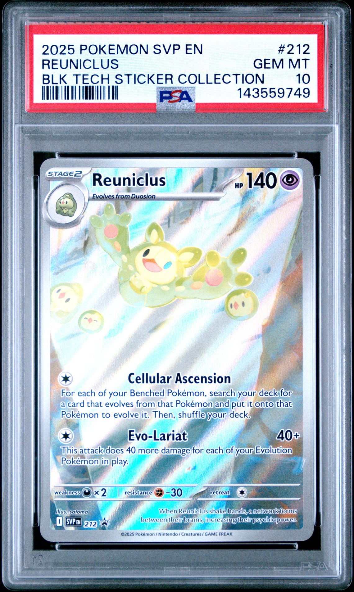 2025 Pokemon POKEMON SVP EN-SV BLACK STAR PROMO BLK TECH STICKER COLLECTION #212 Reuniclus front