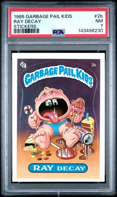 1985 Topps Garbage Pail Kids STICKERS-GLOSSY #2B Ray Decay front