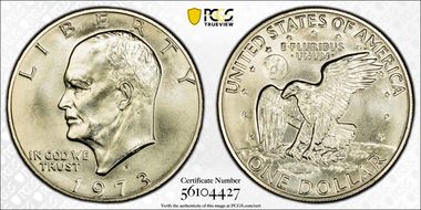 1973-S $1 Silver MS66