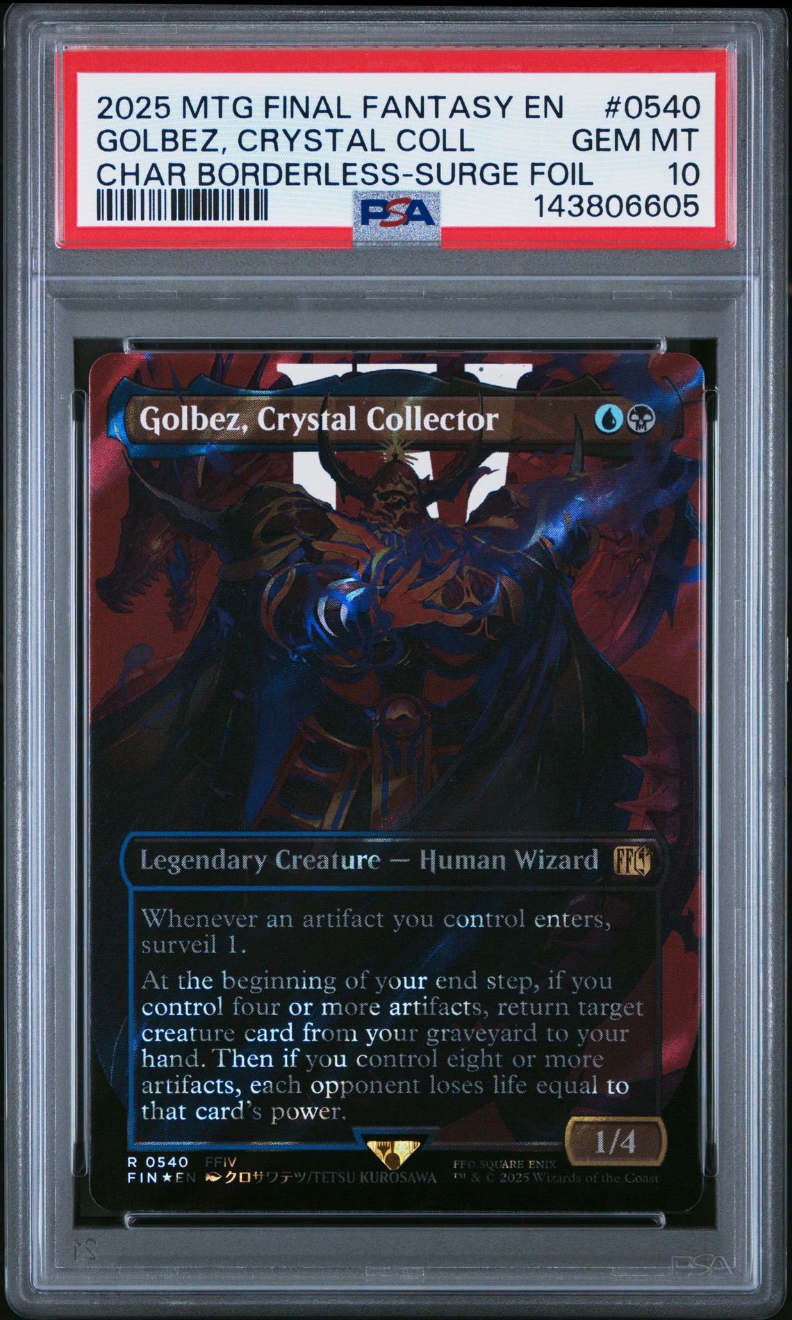 2025 MTG MAGIC THE GATHERING FINAL FANTASY CHAR BORDERLESS-SURGE FOIL #0540 Golbez, Crystal Coll front