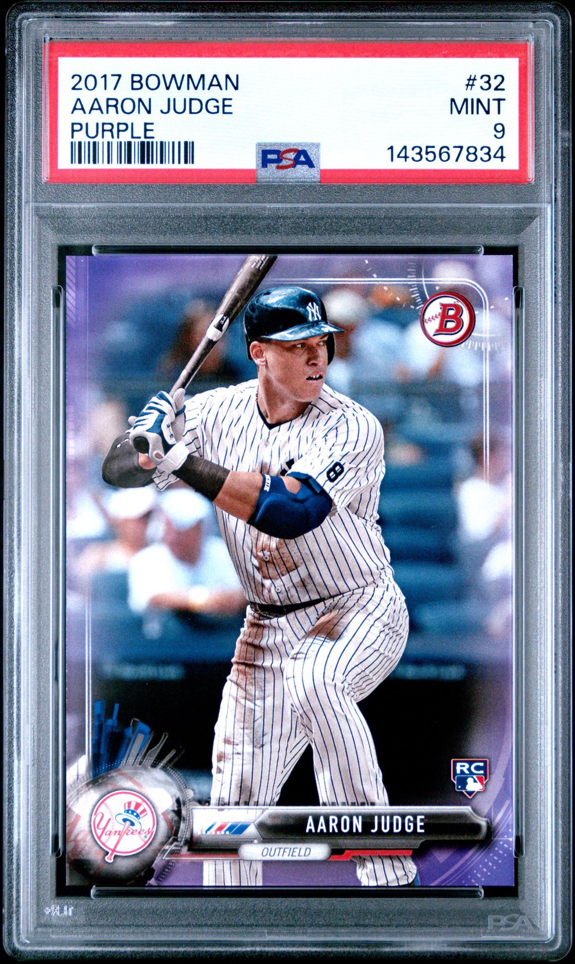 2017 Bowman BOWMAN PURPLE #32 Aaron Judge front
