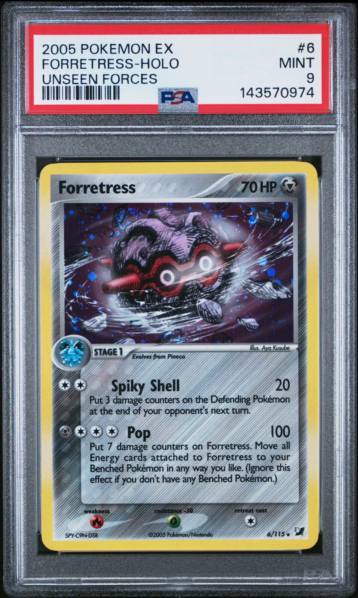 2005 Pokemon POKEMON EX UNSEEN FORCES #6 Forretress-Holo front