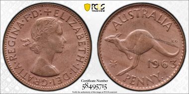 1963 Y. (p) 1D MS64RB