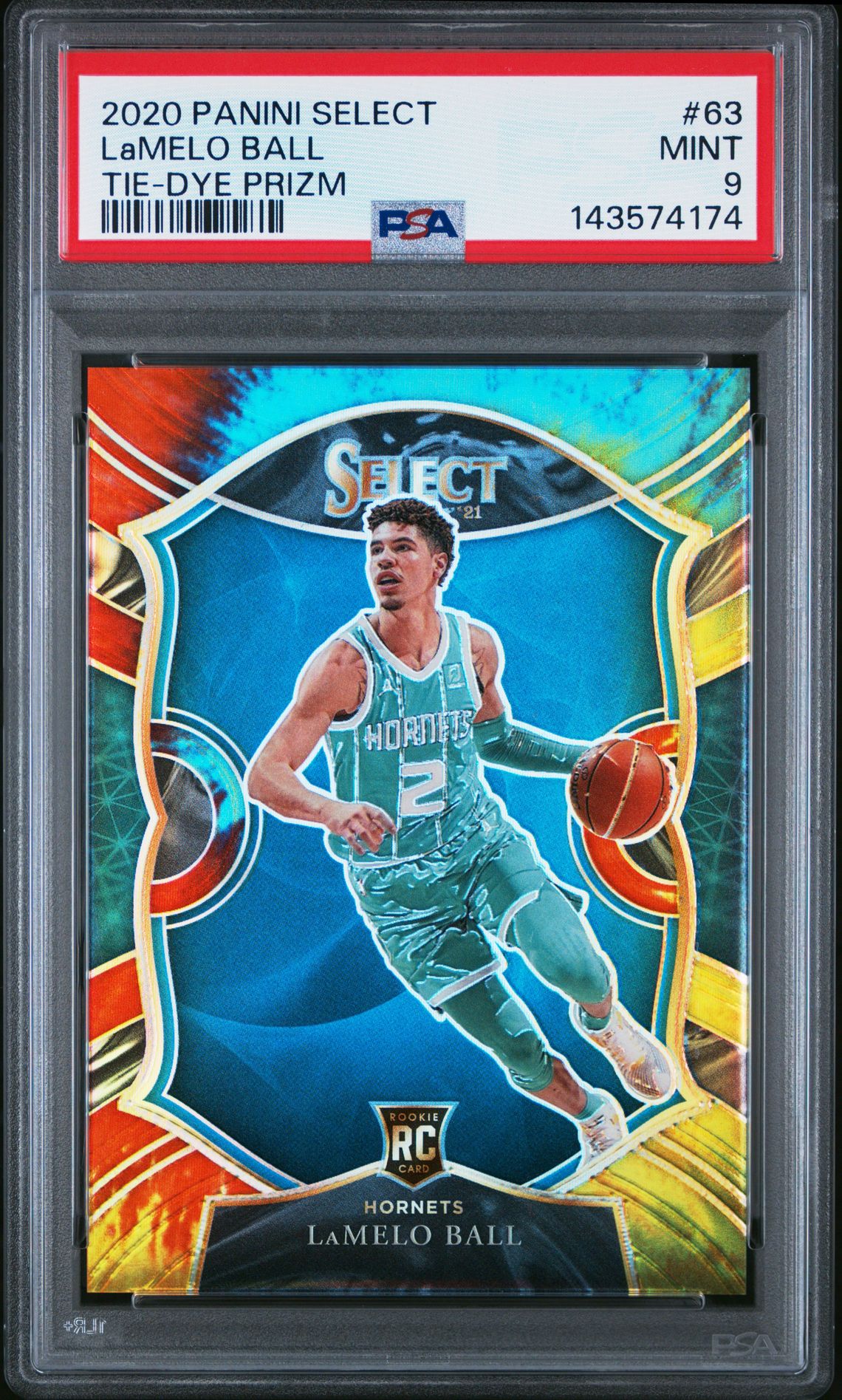 2020 Panini PANINI SELECT TIE-DYE PRIZM #63 Lamelo Ball front