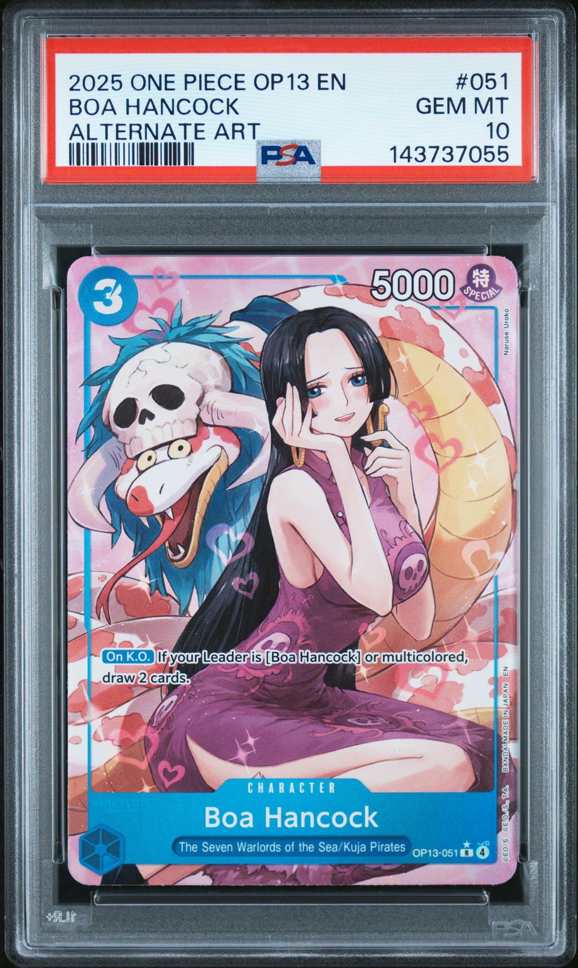 2025 One Piece ONE PIECE OP13-CARRYING ON HIS WILL ALTERNATE ART #051 Boa Hancock front