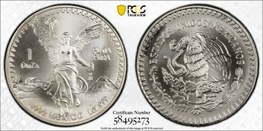 1992-Mo Onza Libertad Ag MS69