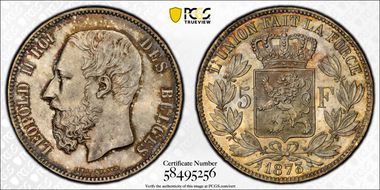 1873 5 Fr KM-24 Position A MS65